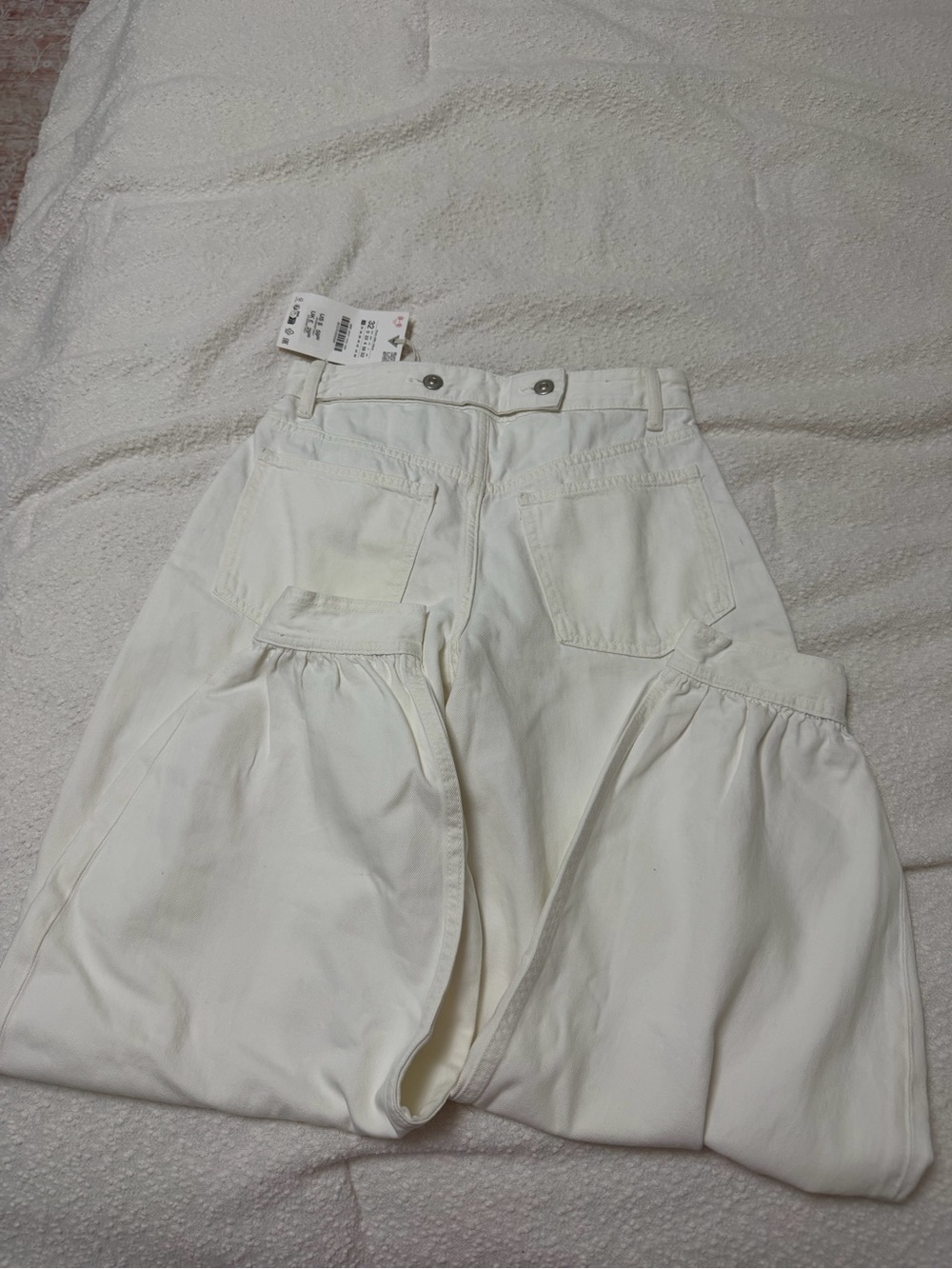Zara White Balloon Jeans